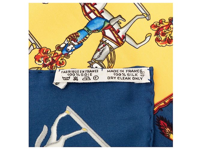 Sciarpa in seta Hermès Les Artificiers 90 blu - vista 6