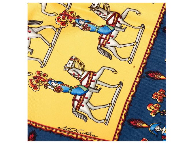 Sciarpa in seta Hermès Les Artificiers 90 blu - vista 7