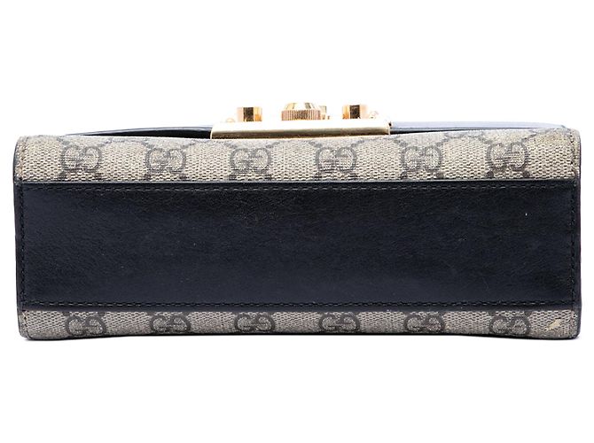 Padlock Gucci Small GG Supreme Umhängetasche mit Vorhängeschloss Beige - Ansicht 3