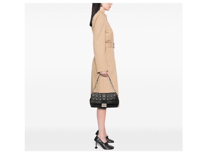 Borsa a tracolla Dior in agnello Cannage New Lock nera Nero - vista 10