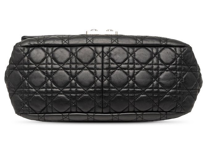 Borsa a tracolla Dior in agnello Cannage New Lock nera Nero - vista 3