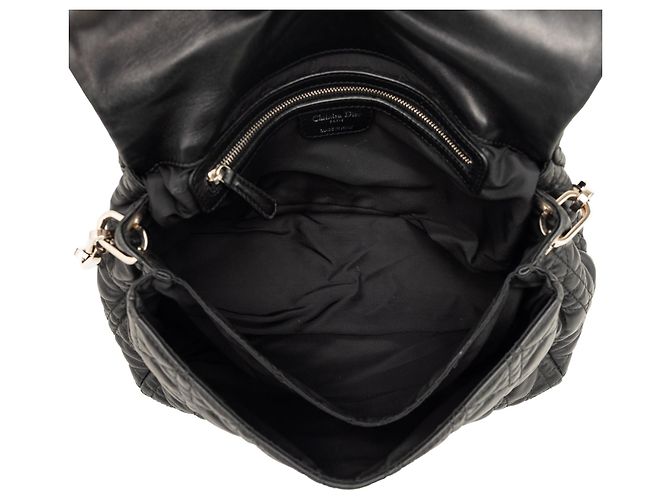 Borsa a tracolla Dior in agnello Cannage New Lock nera Nero - vista 4