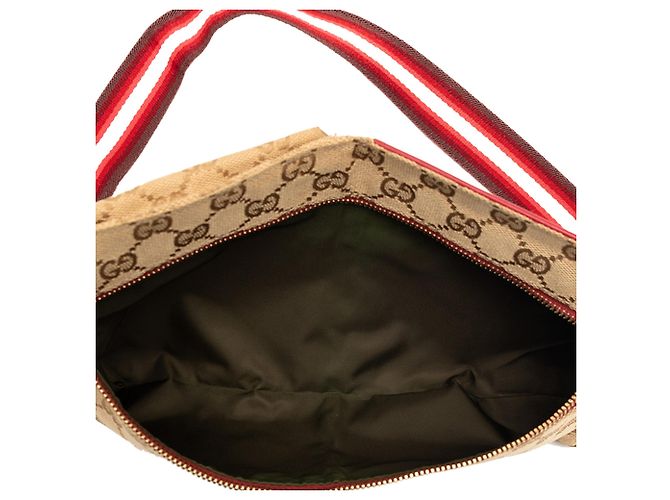 Borsa a tracolla Red Gucci GG Canvas Web Double Pocket Rosso - vista 4