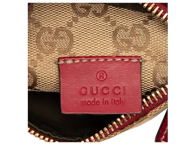 Borsa a tracolla Red Gucci GG Canvas Web Double Pocket Rosso - vista 5