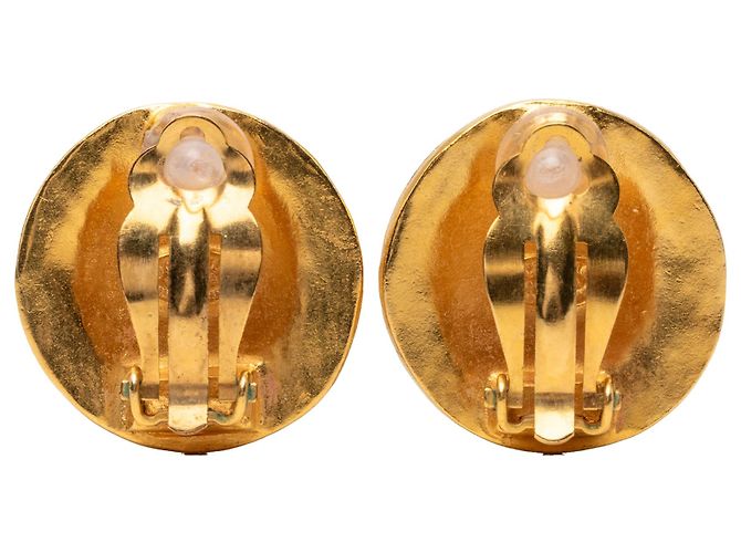 Orecchini a clip rotondi Chanel CC placcati oro D'oro - vista 2