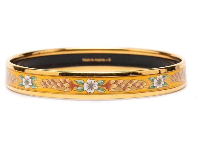 Bracciale rigido in smalto Multi Hermès Narrow Wild Flower 65 Bracciale costume D'oro - vista 3