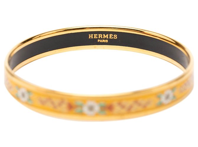 Bracciale rigido in smalto Multi Hermès Narrow Wild Flower 65 Bracciale costume D'oro - vista 4