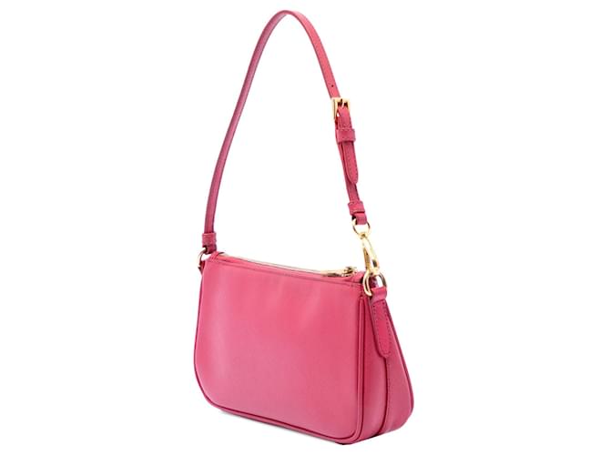 Borsa a tracolla Prada Saffiano rosa - vista 2