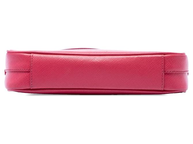 Borsa a tracolla Prada Saffiano rosa - vista 3
