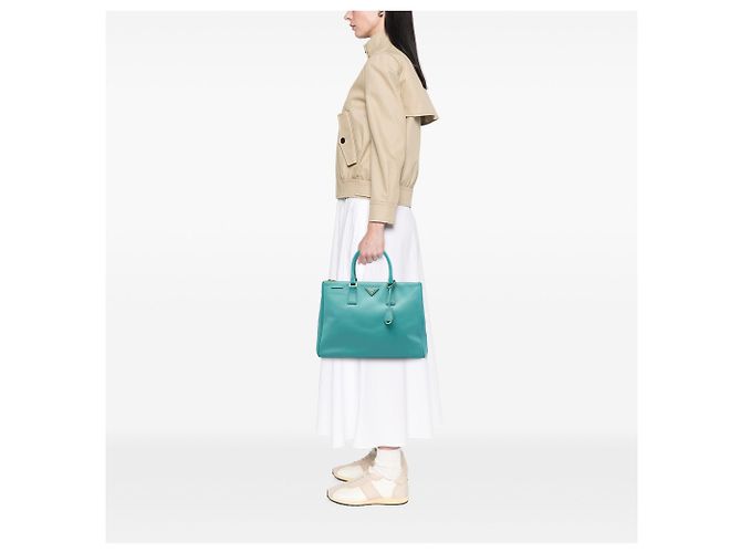 Bolso Tote Prada Large Saffiano Lux Galleria Double Zip Azul - vista 6