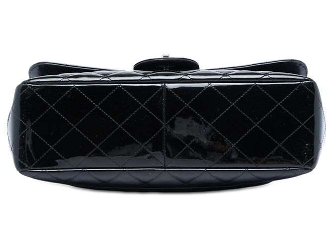 Borsa a tracolla Chanel Jumbo Classic Patent Single Flap nera Nero - vista 3