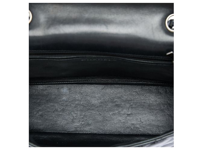 Borsa a tracolla Chanel Jumbo Classic Patent Single Flap nera Nero - vista 4