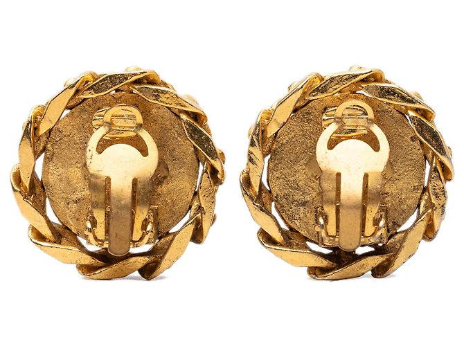 Orecchini a clip Chanel CC placcati oro e strass D'oro - vista 2