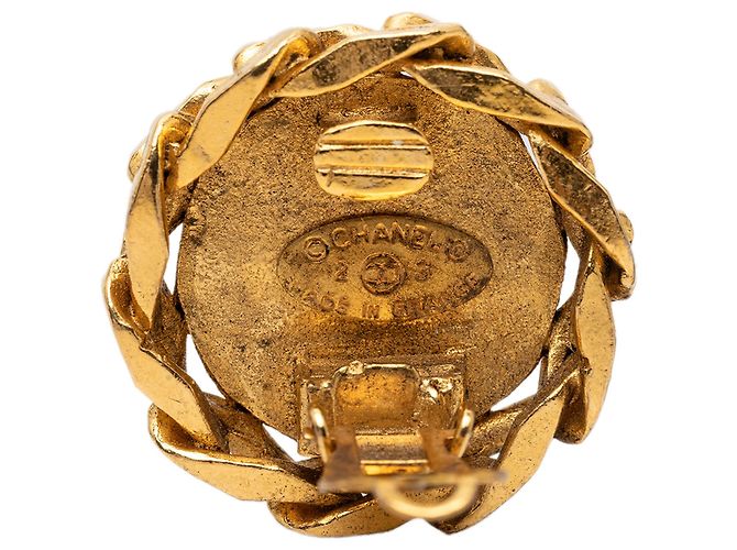 Orecchini a clip Chanel CC placcati oro e strass D'oro - vista 3