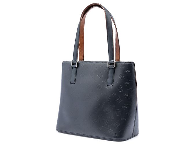 Borsa Tote Louis Vuitton Monogram Mat Stockton blu - vista 2