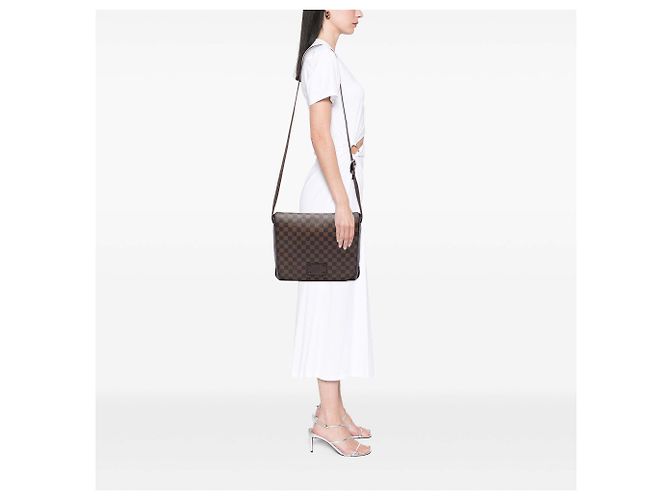 Brown Louis Vuitton Damier Ebene Brooklyn MM Crossbody Bag - view 6