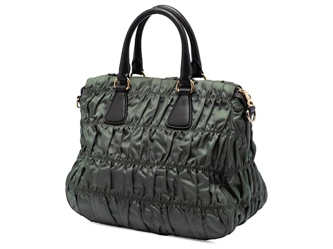 Borsa Prada Tessuto Gaufre verde - vista 2