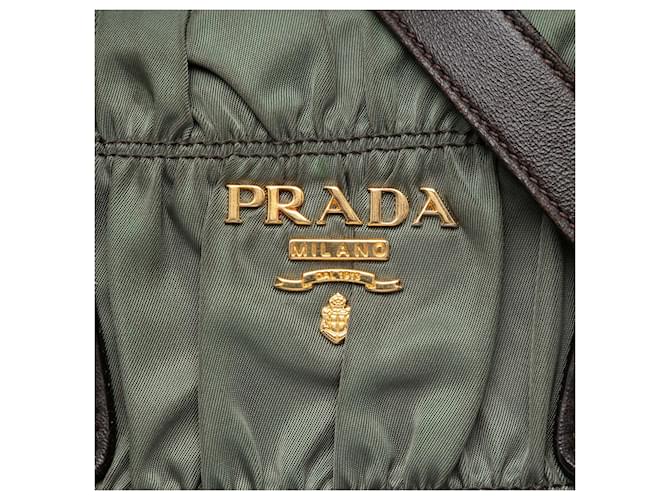 Borsa Prada Tessuto Gaufre verde - vista 5