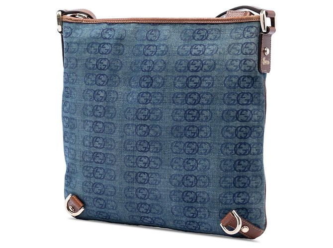 Borsa a tracolla Abbey D Ring in denim GG blu Gucci - vista 2