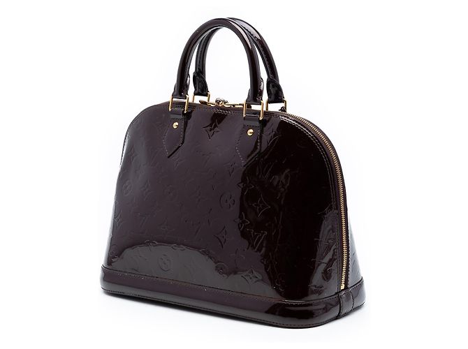 Borsa Louis Vuitton Monogram Vernis Alma PM Viola Porpora - vista 2