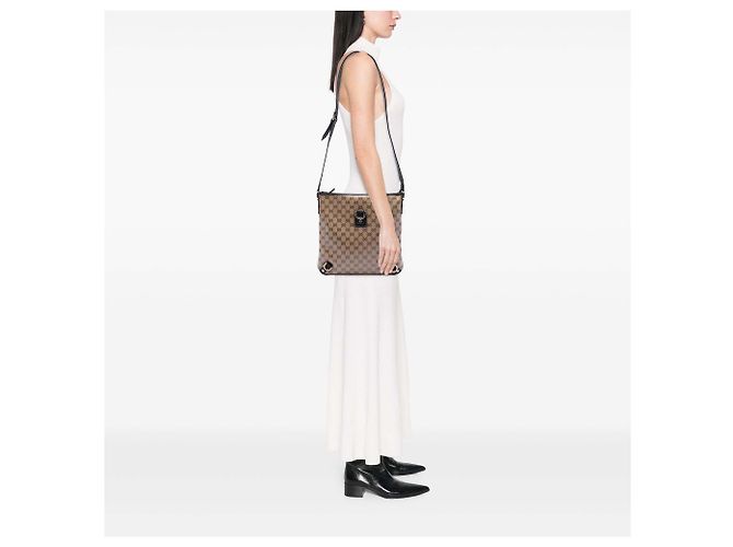 Borsa a tracolla Gucci GG Crystal Abbey D Ring Beige - vista 7