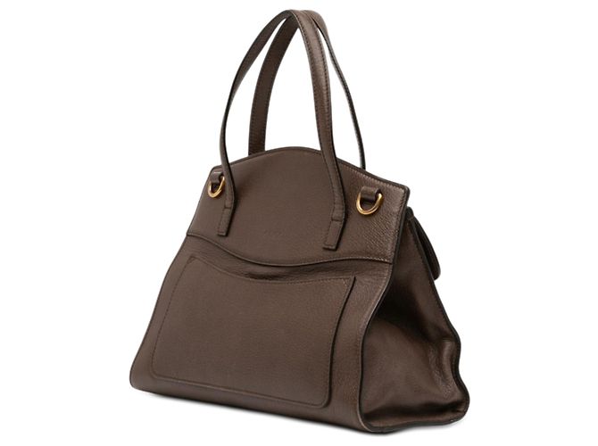 Borsa Gucci Medium Calfskin Linea Totem marrone - vista 2
