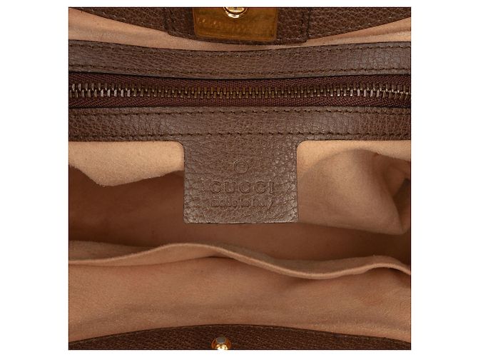 Borsa Gucci Medium Calfskin Linea Totem marrone - vista 5