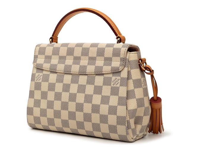 Borsa Louis Vuitton Damier Azur Croisette bianca Bianco - vista 2