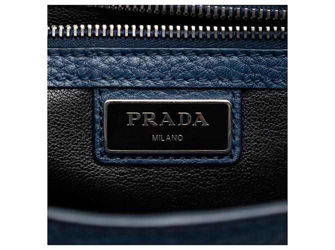 Clutch Prada Vitello Daino blu - vista 5