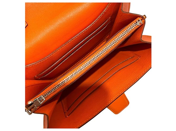 Hermès Borsa a tracolla Hermes Mini Convoyeur Evercolor Arancione - vista 5