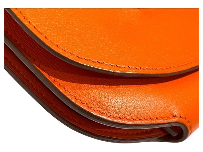 Hermès Borsa a tracolla Hermes Mini Convoyeur Evercolor Arancione - vista 7