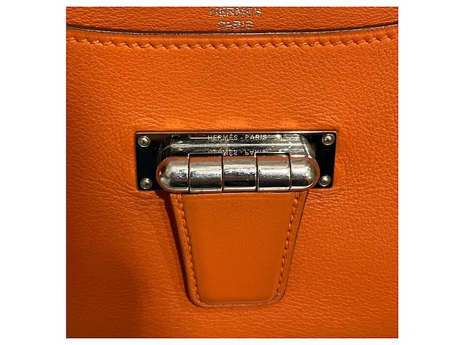 Hermès Borsa a tracolla Hermes Mini Convoyeur Evercolor Arancione - vista 9