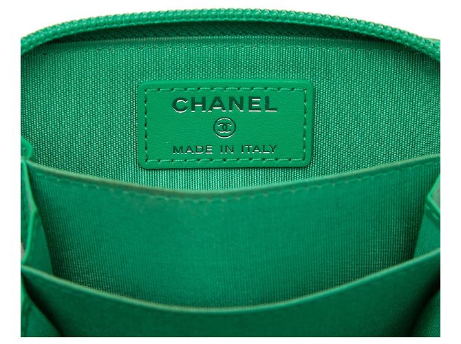 Chanel Boy Münzbeutel aus gestepptem Caviar in Grün - Ansicht 5