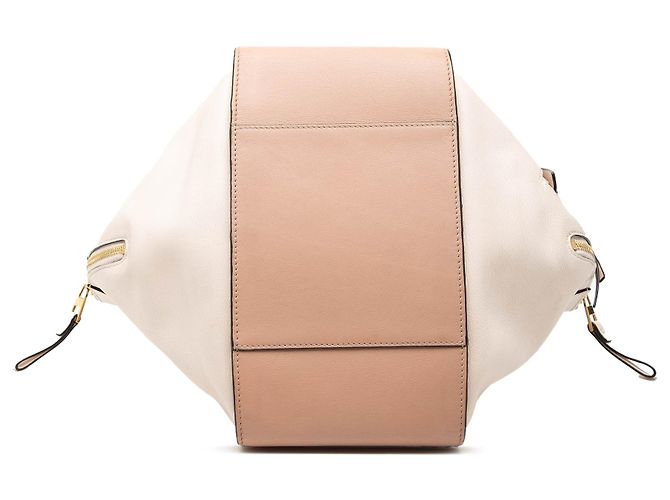 Beiger LOEWE Small Bicolor Leder Hammock Satchel - Ansicht 3