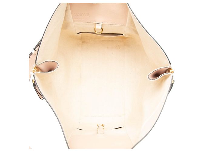 Beiger LOEWE Small Bicolor Leder Hammock Satchel - Ansicht 4