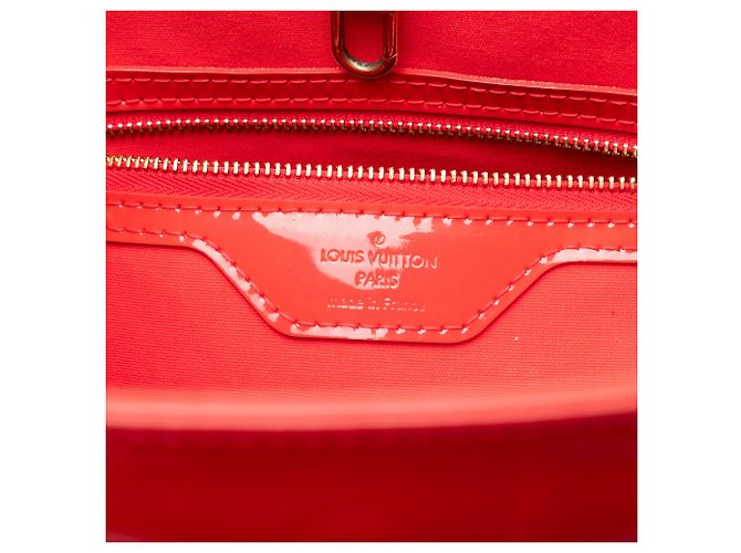 Borsa a Spalla Louis Vuitton Monogram Vernis Avalon GM Rossa Rosso - vista 5