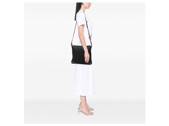 Borsa a tracolla Gucci GG Canvas nera Nero - vista 7