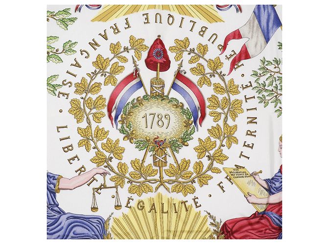 Sciarpa in seta Multi Hermès Republique Francaise Liberte Egalite Fraternite 1789 Multicolore - vista 2