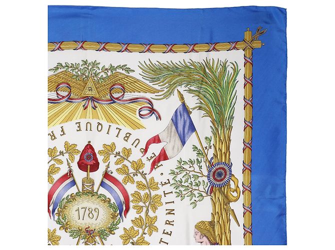 Sciarpa in seta Multi Hermès Republique Francaise Liberte Egalite Fraternite 1789 Multicolore - vista 5