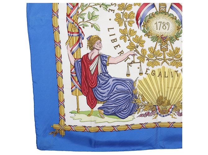Sciarpa in seta Multi Hermès Republique Francaise Liberte Egalite Fraternite 1789 Multicolore - vista 6