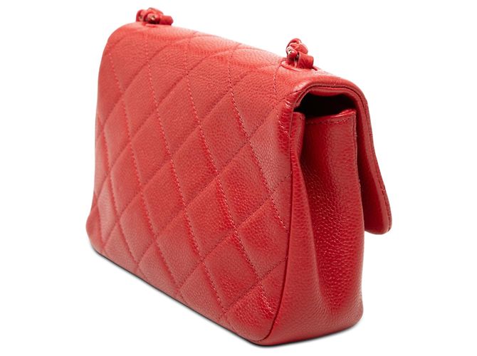 Borsa a tracolla Chanel Mini Square Caviar Incognito Flap rossa Rosso - vista 2