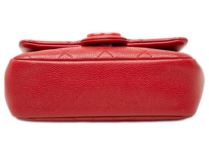 Borsa a tracolla Chanel Mini Square Caviar Incognito Flap rossa Rosso - vista 3