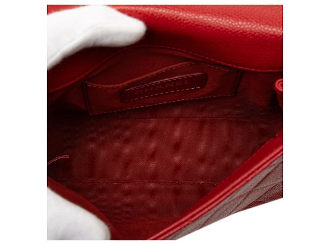 Borsa a tracolla Chanel Mini Square Caviar Incognito Flap rossa Rosso - vista 4