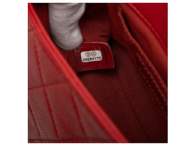 Borsa a tracolla Chanel Mini Square Caviar Incognito Flap rossa Rosso - vista 6