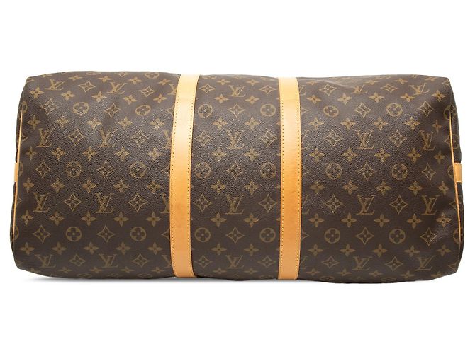 Borsa da viaggio marrone Louis Vuitton Monogram Keepall Bandouliere 55 - vista 3