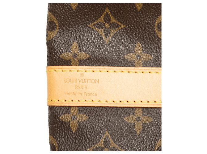 Borsa da viaggio marrone Louis Vuitton Monogram Keepall Bandouliere 55 - vista 6