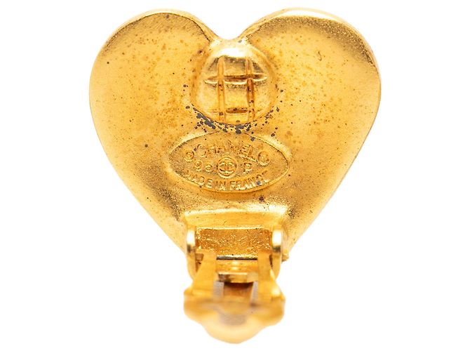 Orecchini a clip a cuore placcati oro Gold Chanel CC D'oro - vista 3