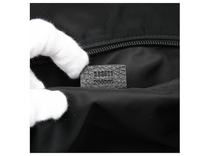 Borsa da viaggio in pelle Gucci Web nera Nero - vista 6