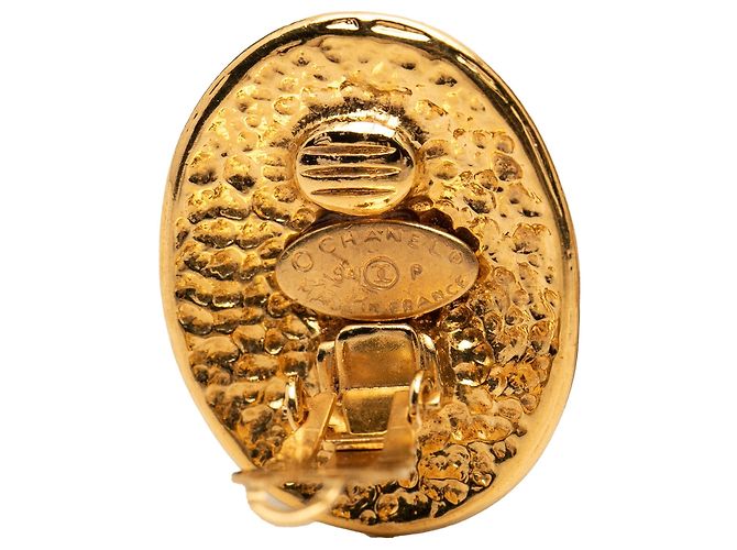 Orecchini a clip ovali Chanel CC placcati oro D'oro - vista 3