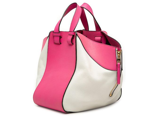Borsa a tracolla LOEWE Small Bicolor Calfskin Hammock Bag rosa - vista 2